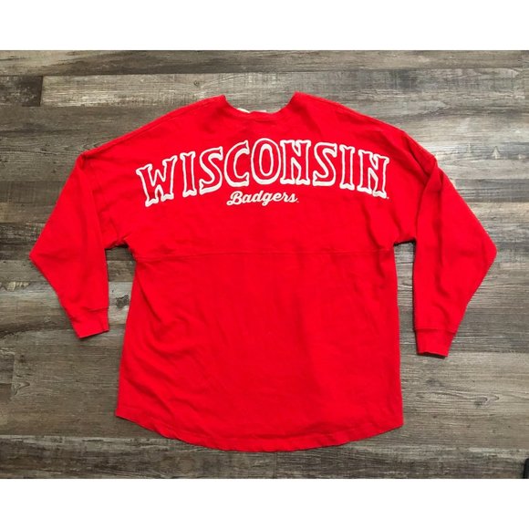 KA Knights Womens Large Wisconsin Badgers 1/4 Lace Up Pullover Red - Picture 2 of 7